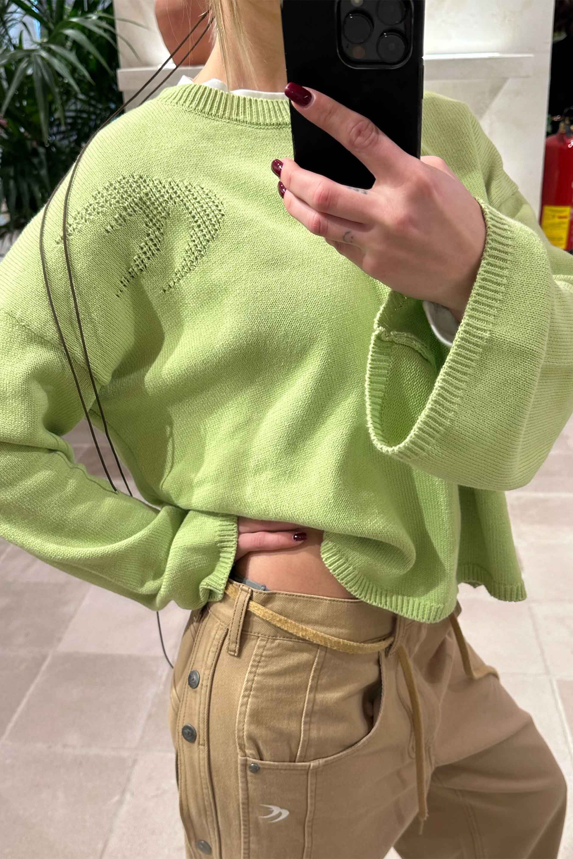 Tricot vert Nouvelle Lune