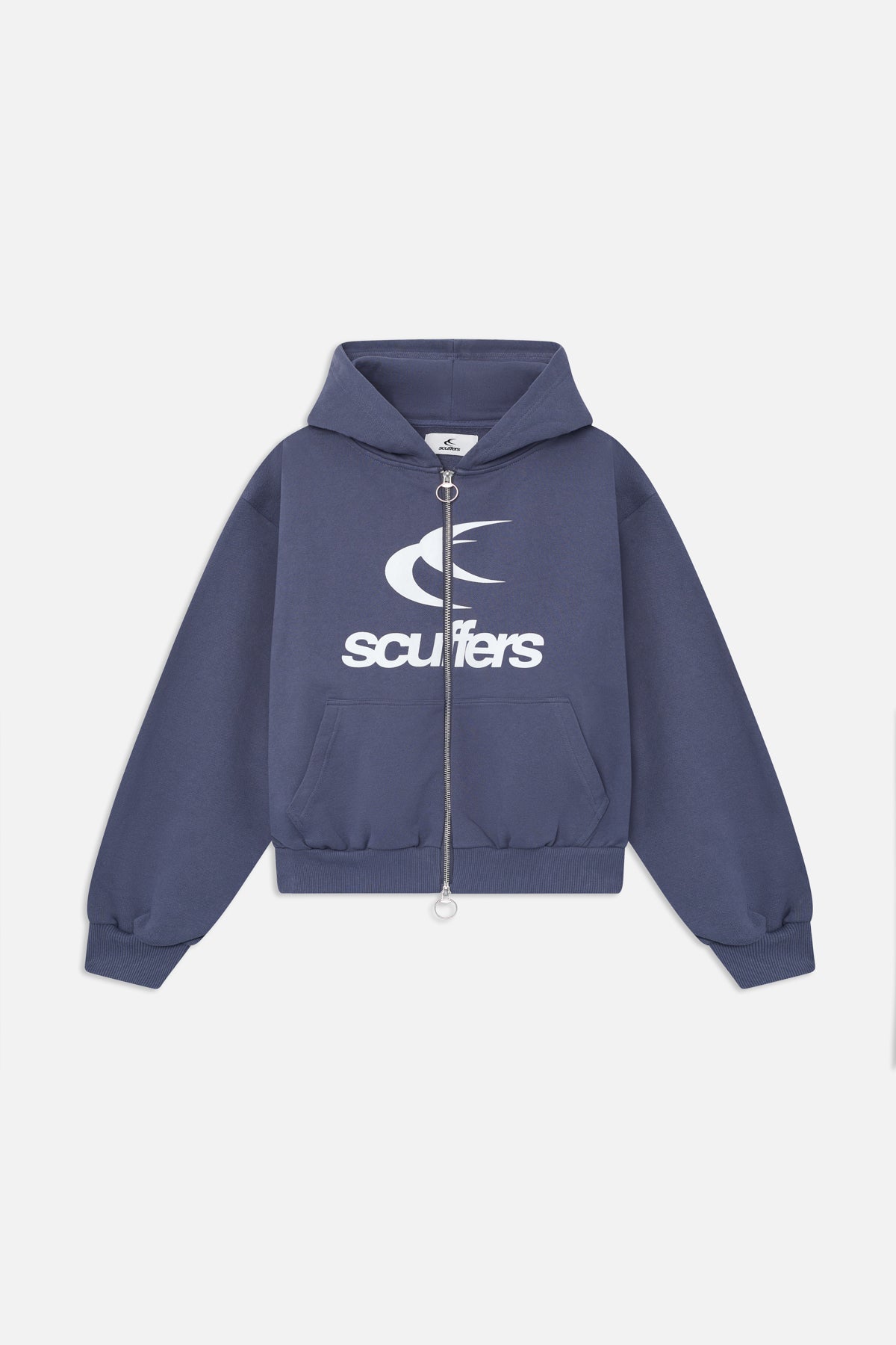 Sweat à capuche zippé bleu marine avec logo