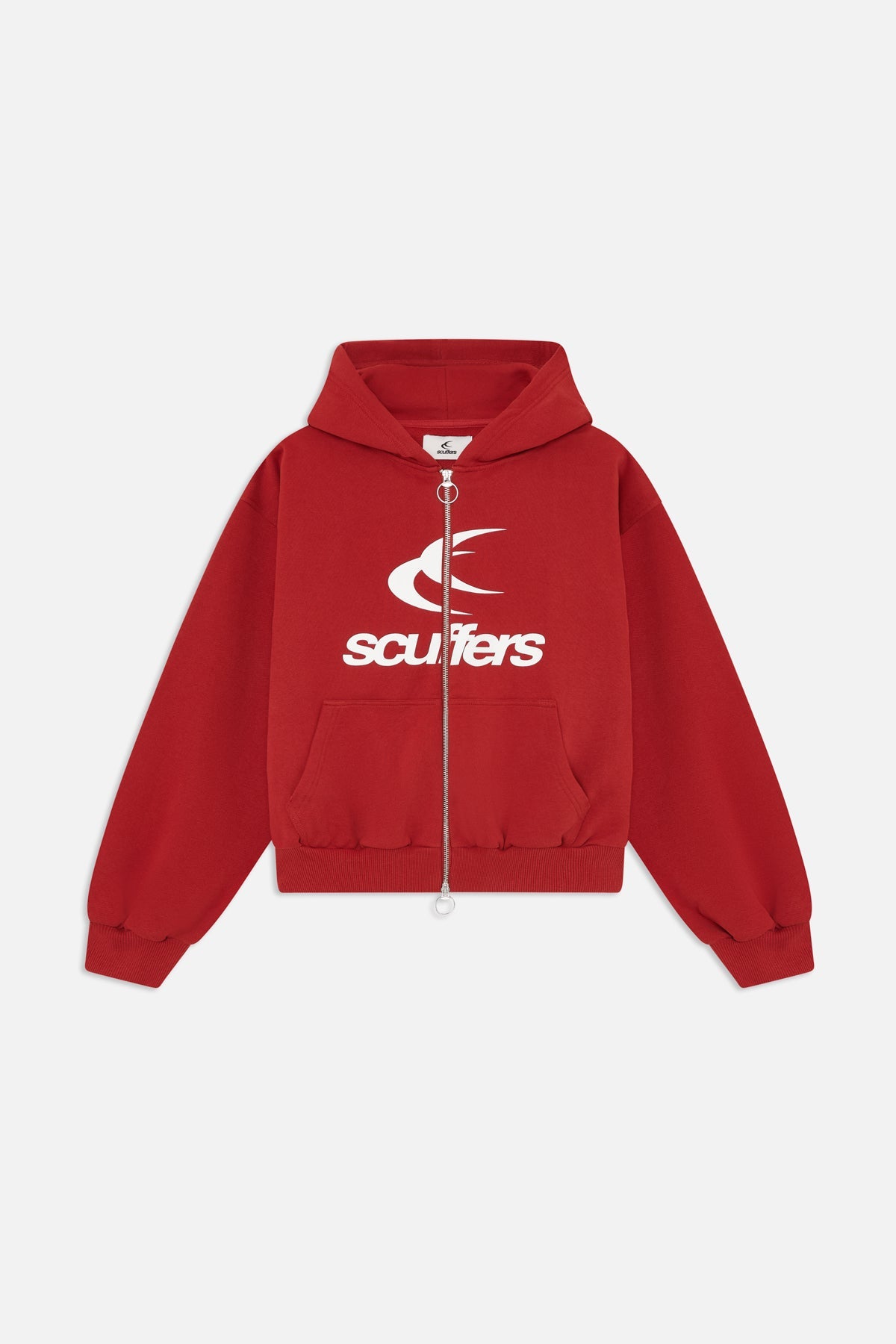Sweat à capuche rouge zippé avec logo