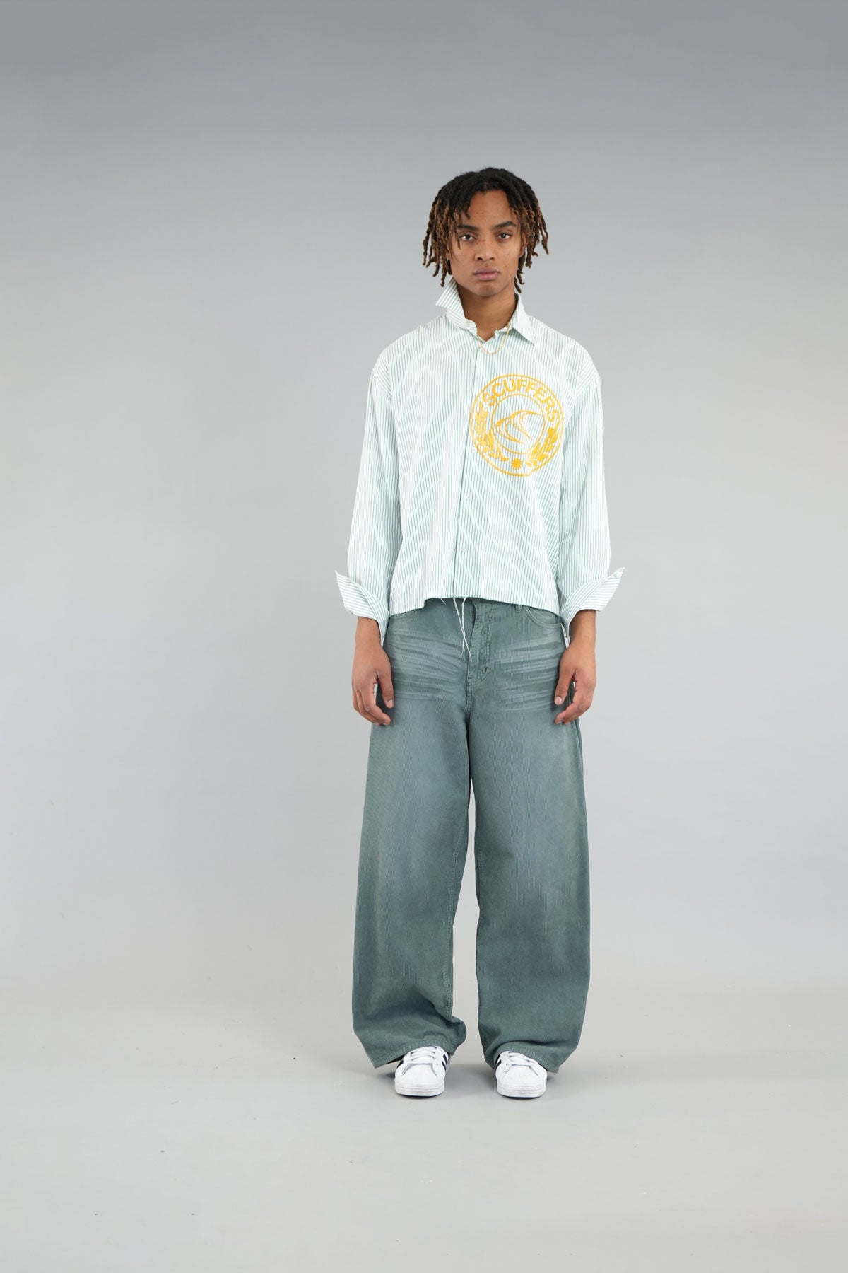 Chemise verte à rayures CLG