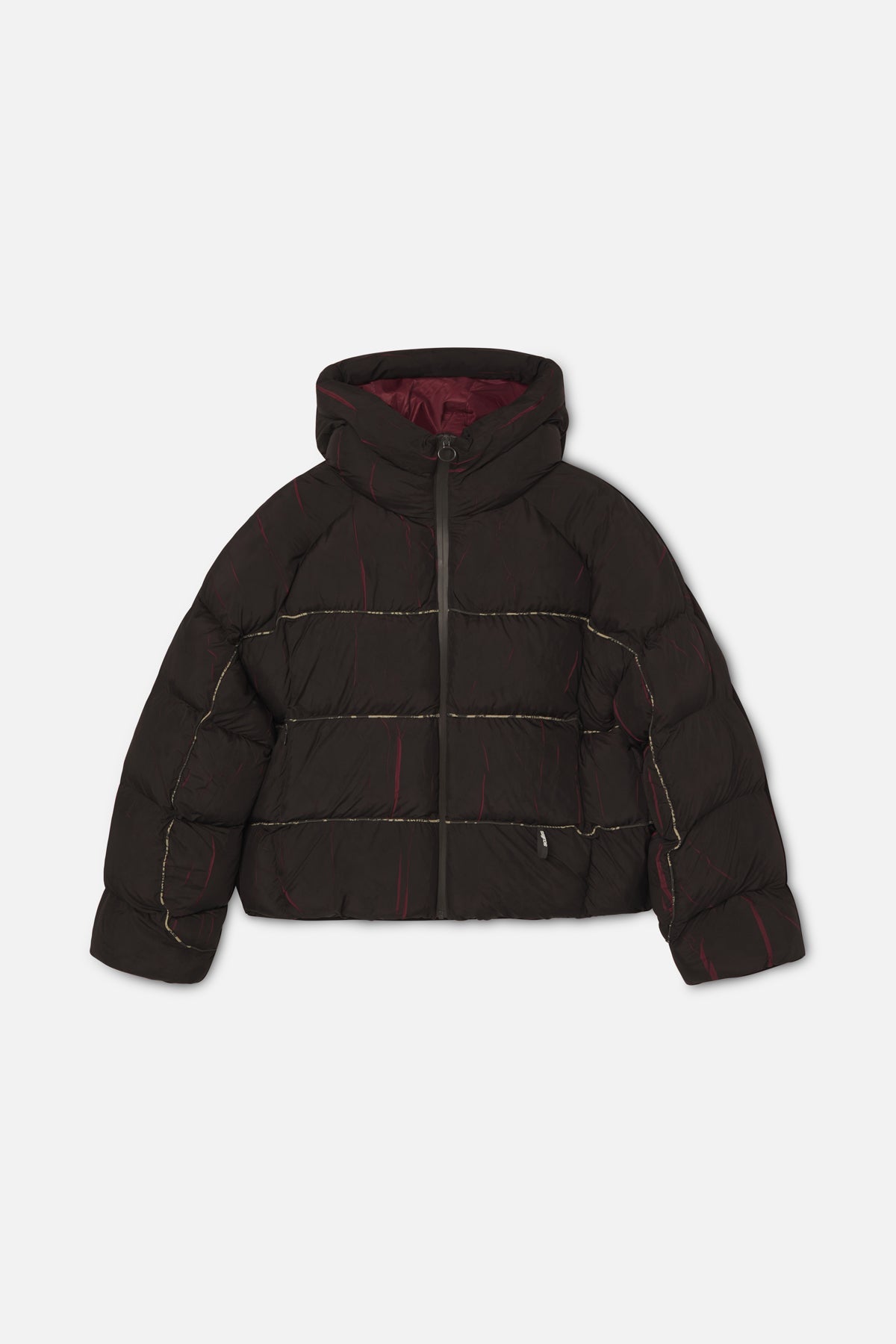 Doudoune marron marbré