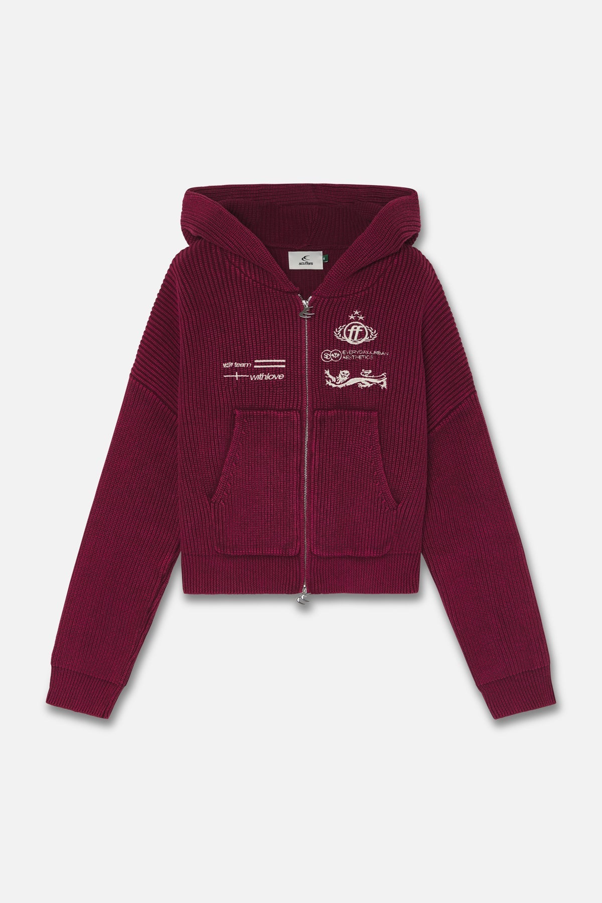 Fermeture éclair en maille bordeaux Mayor