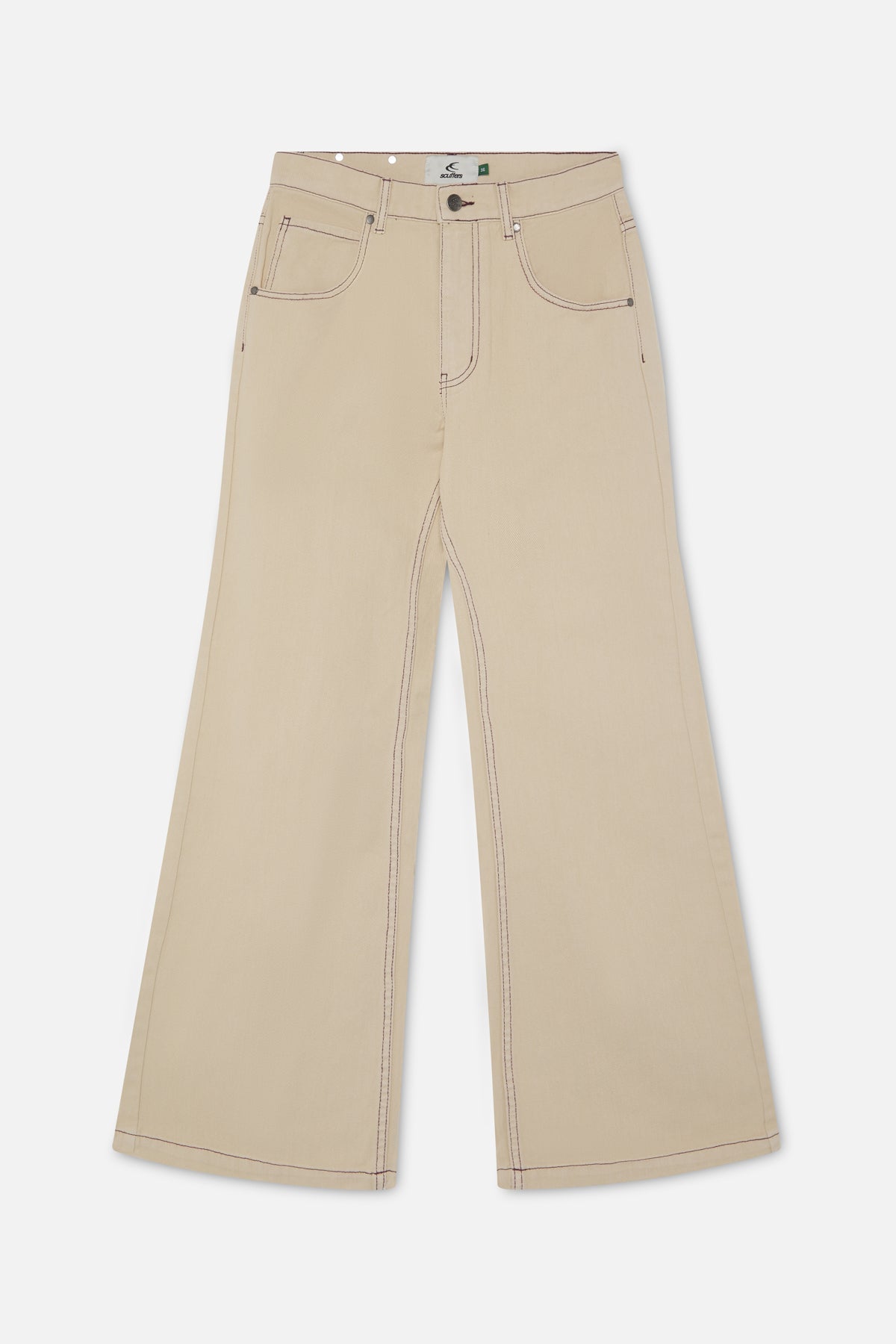 Nouveau pantalon évasé écru