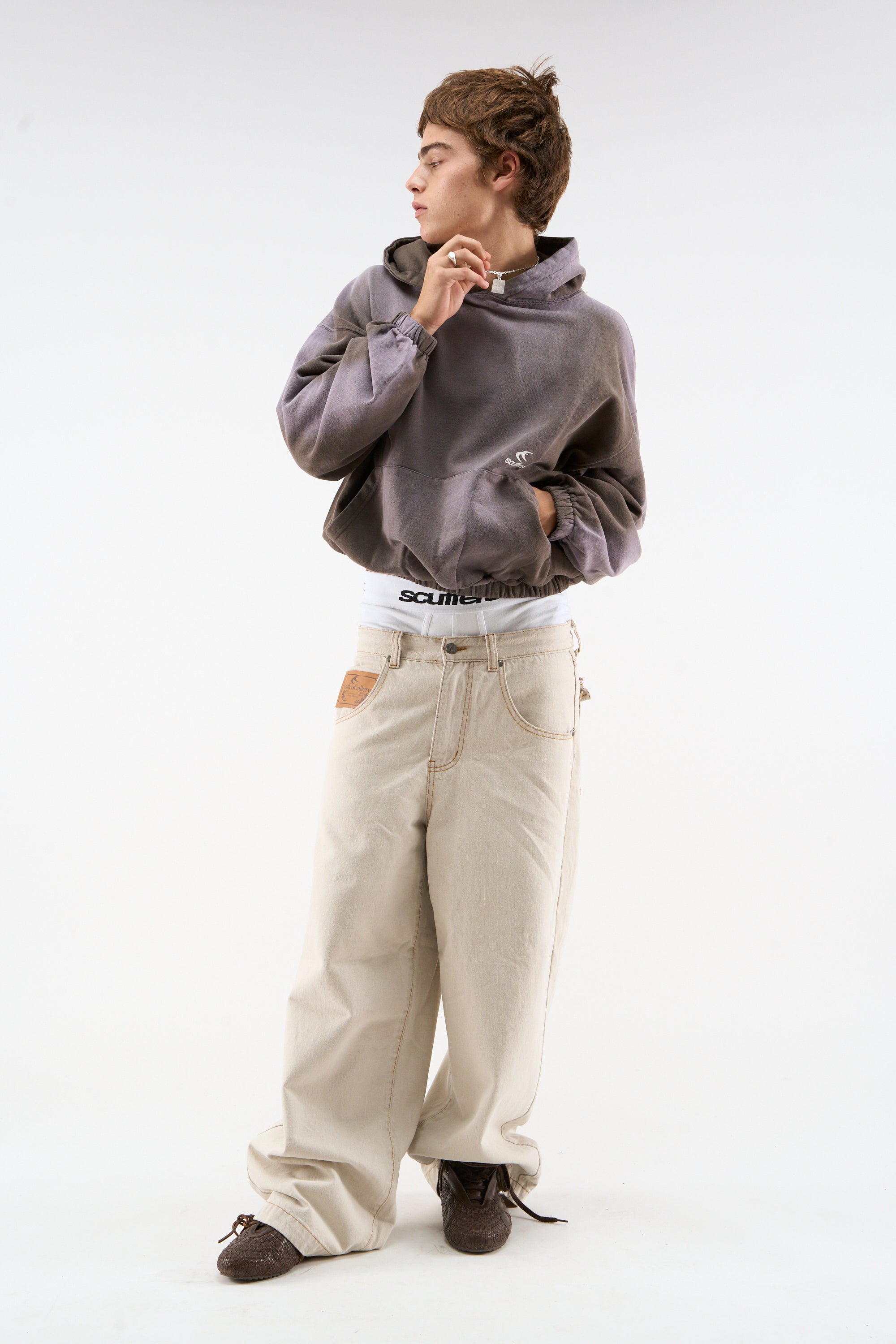 Sweat à capuche marron clair Atica