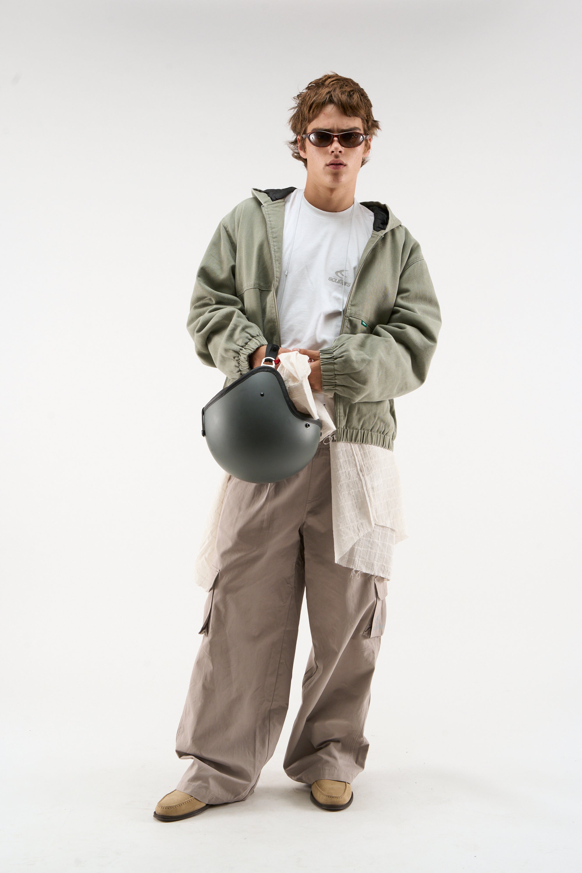 Veste de travail vert clair tachée