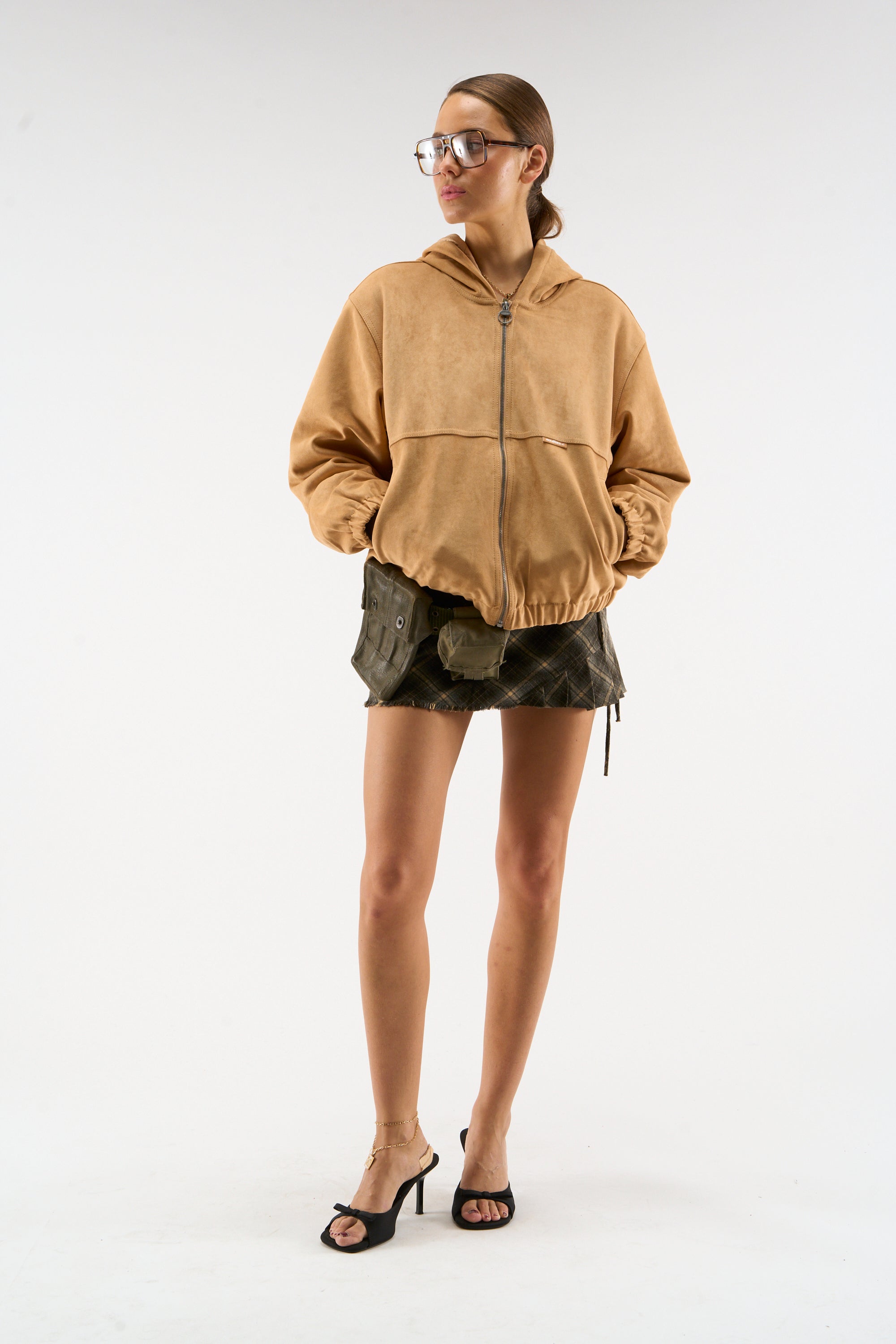 Veste de travail en daim camel