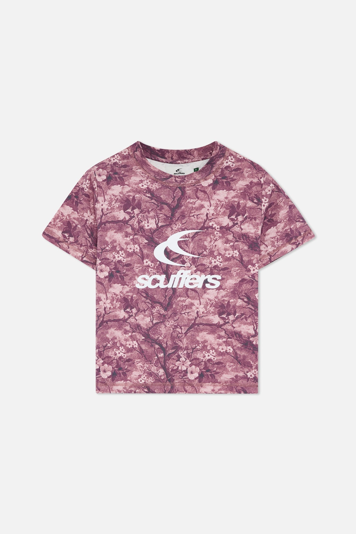 T-shirt ajusté bordeaux à fleurs véritables