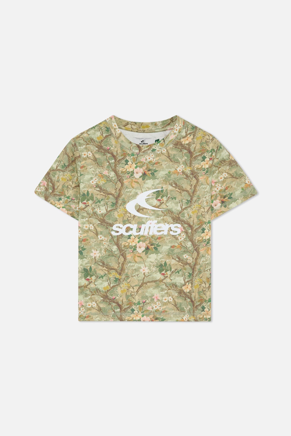 T-shirt ajusté à fleurs véritables