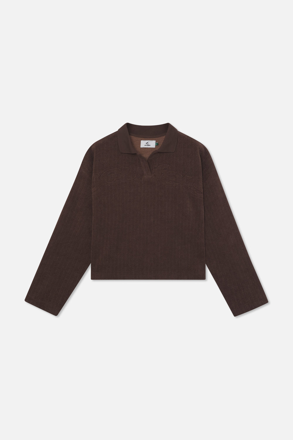 Polo marron à l'enseigne