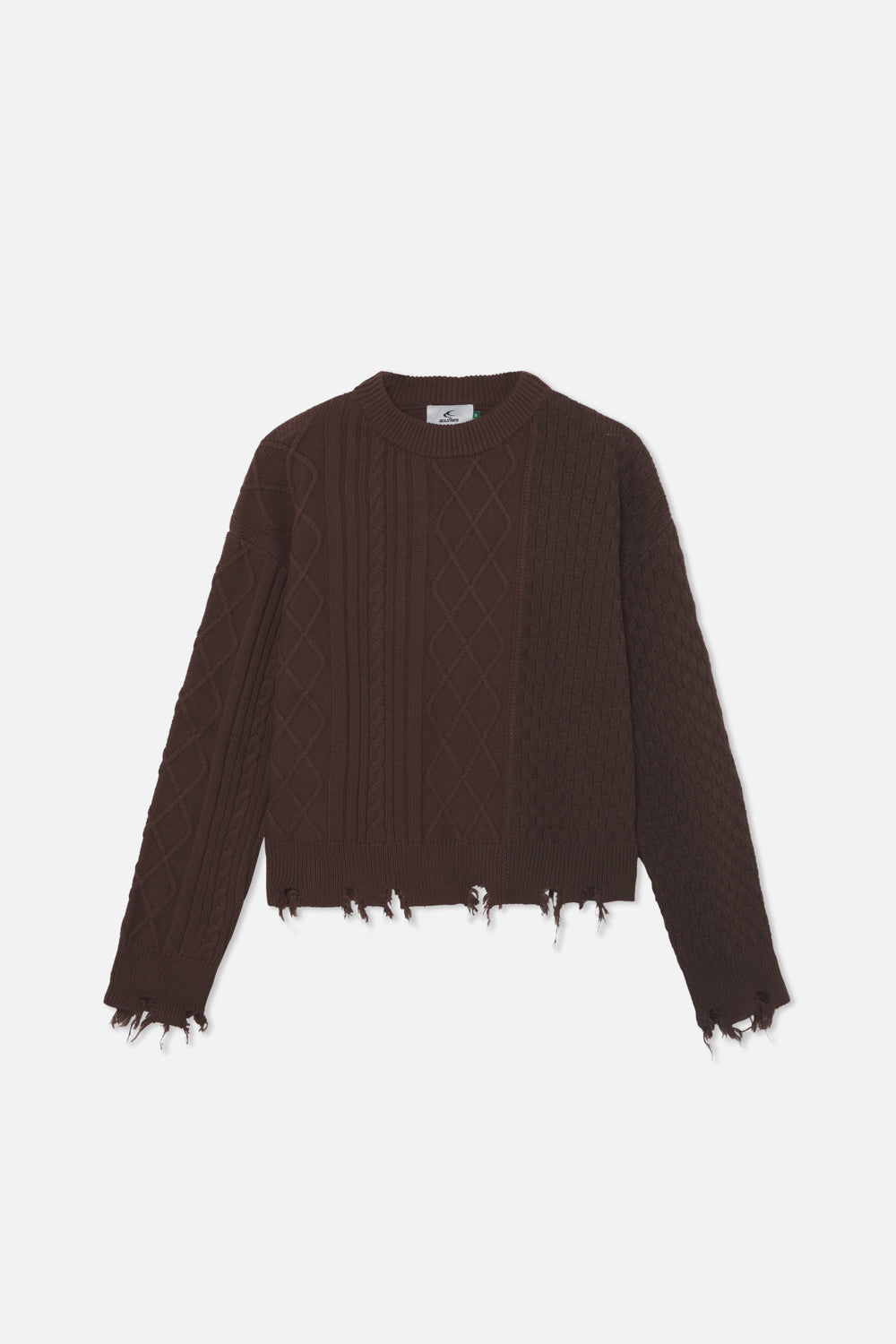 Tricot marron fendu