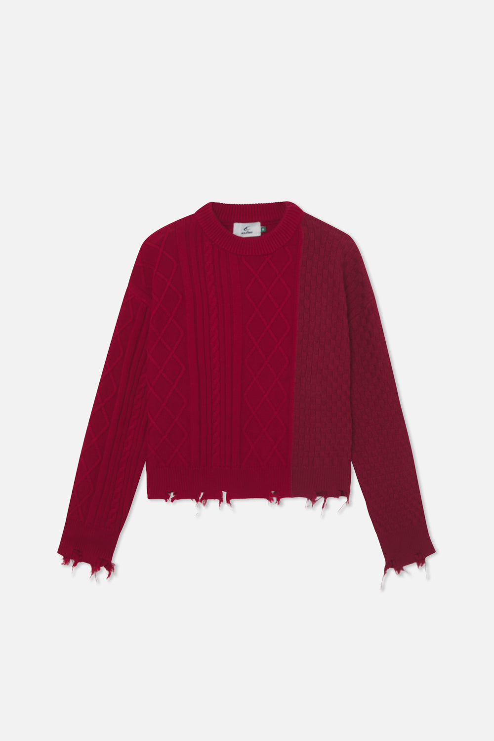 Pull bordeaux fendu