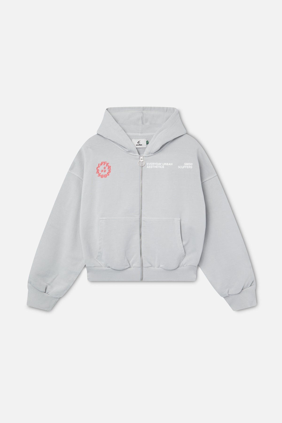 Sweat à capuche gris zippé S66S