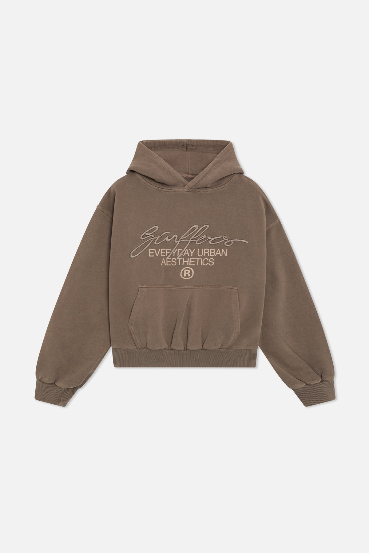 Sweat à capuche marron signature