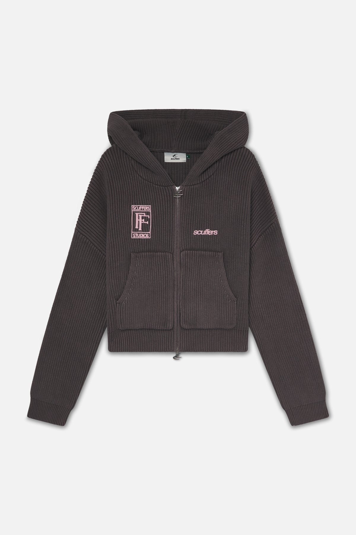 Fermeture éclair en maille marron signal