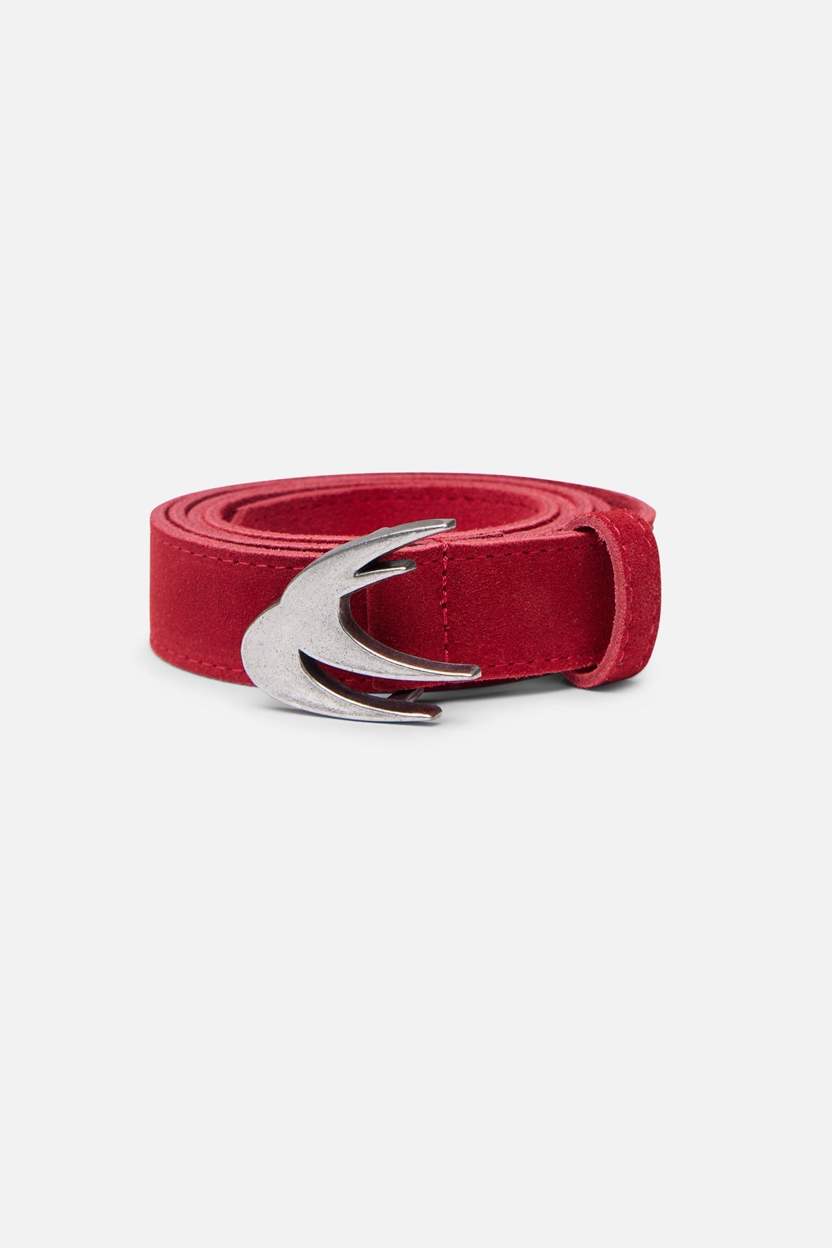 Ceinture rouge en daim