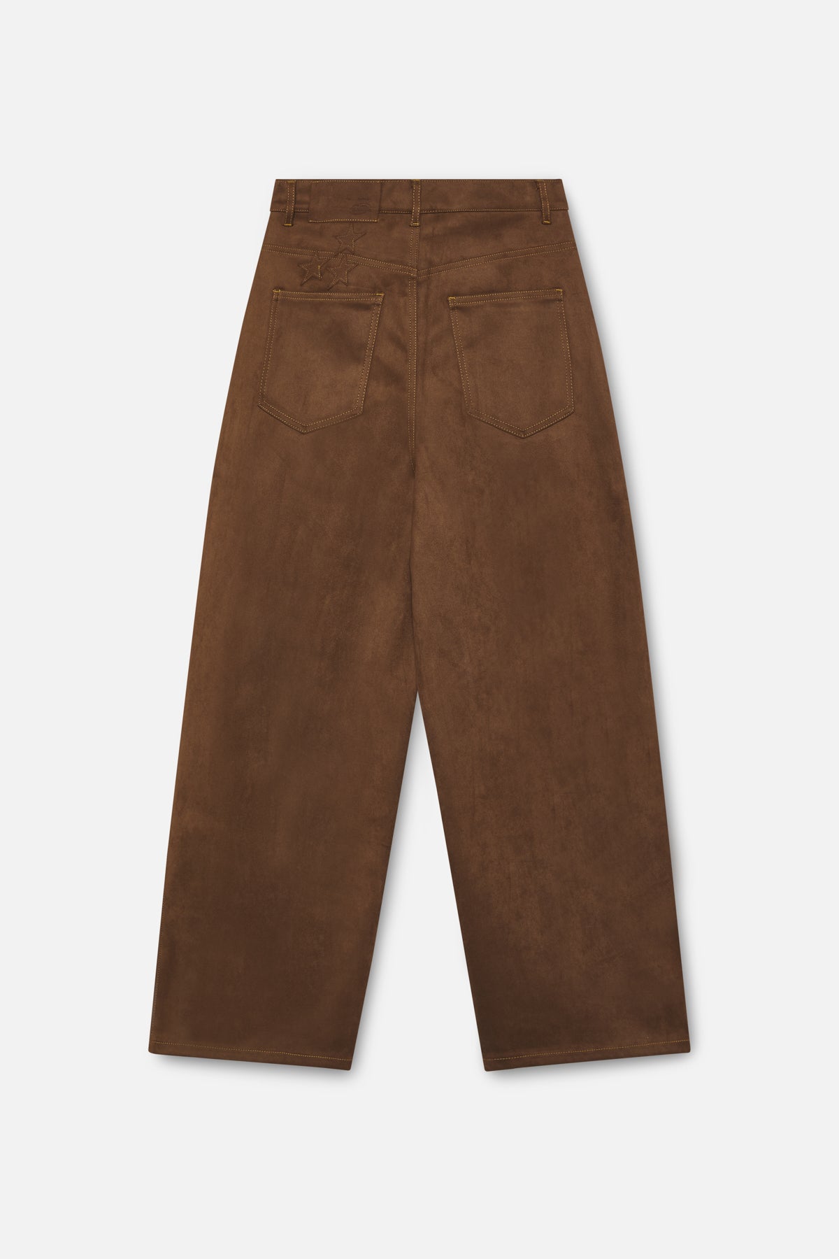 Pantalon jumbo en daim marron foncé
