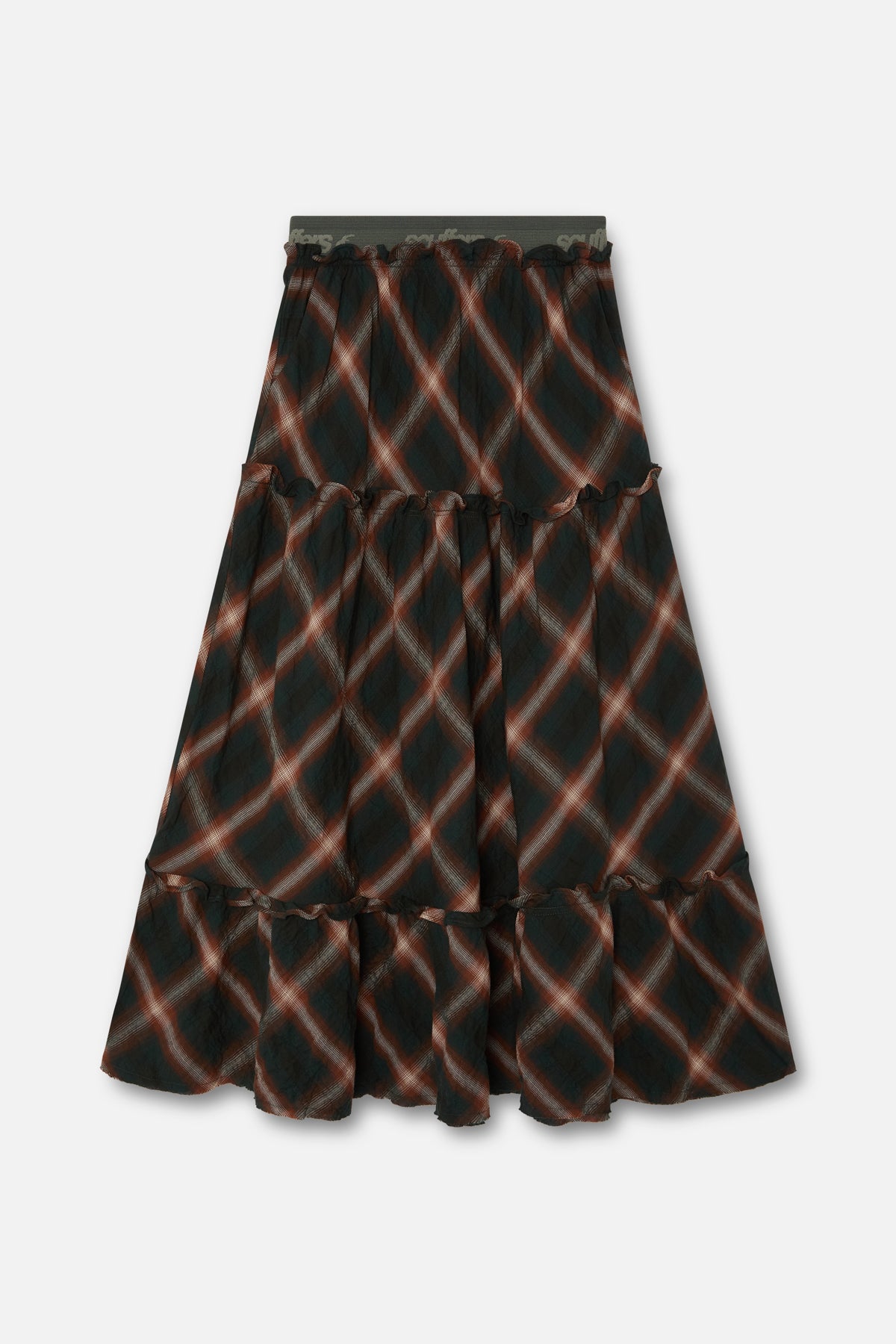 Jupe midi à carreaux