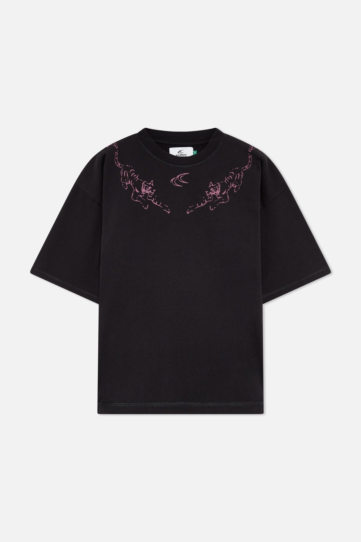 T-shirt noir à motif tigre