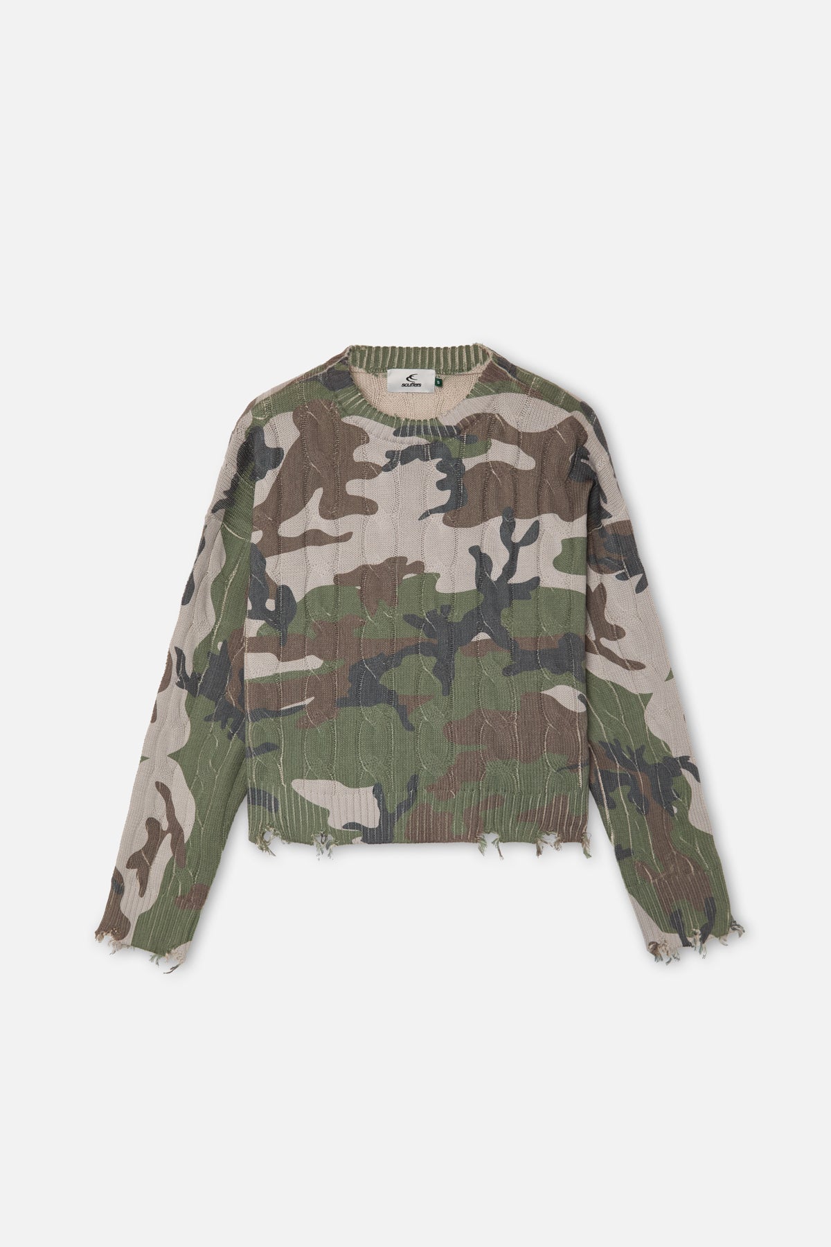Trench en maille camouflage