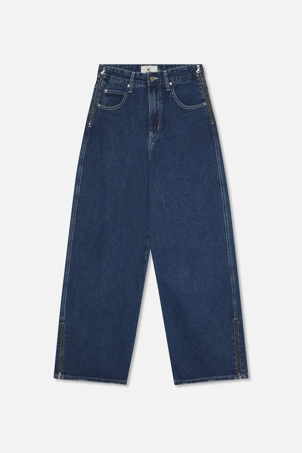 Pantalon bleu zippé
