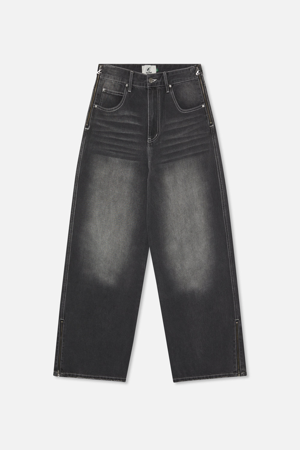 Pantalon gris zippé