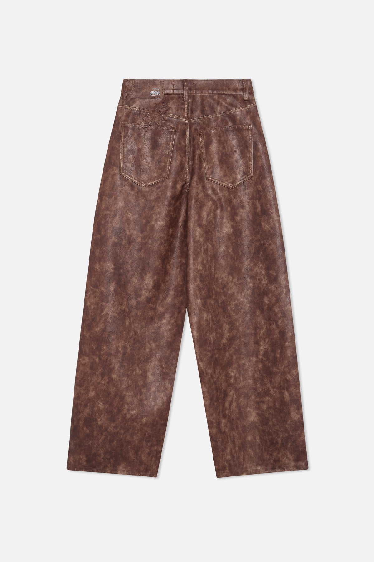 Pantalon jumbo en cuir marron