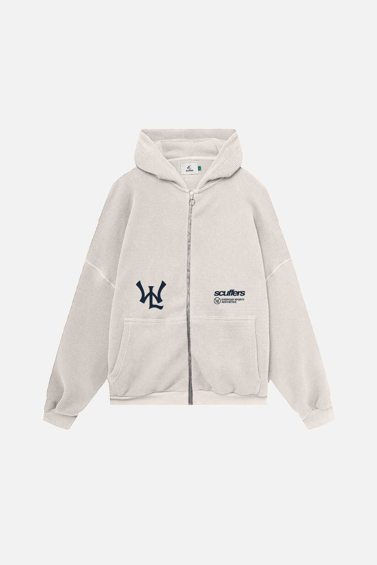 Sweat à capuche zippé SSS Lover écru